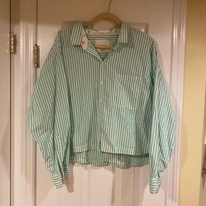 American Eagle cropped button up shirt